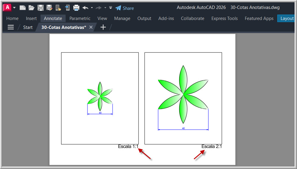 Cotas com escala anotativa no AutoCAD
