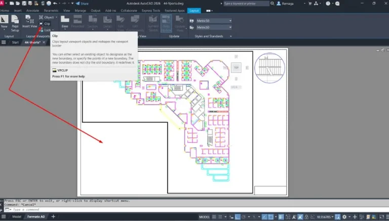 Recortar janelas de visualização no AutoCAD utilizando o comando VPCLIP para ajustar os limites da viewport conforme a necessidade do layout.