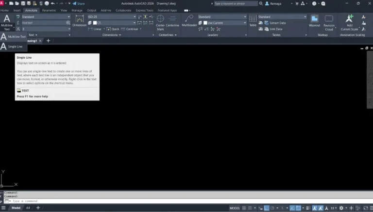 Texto de Linha Única no AutoCAD: Configuração