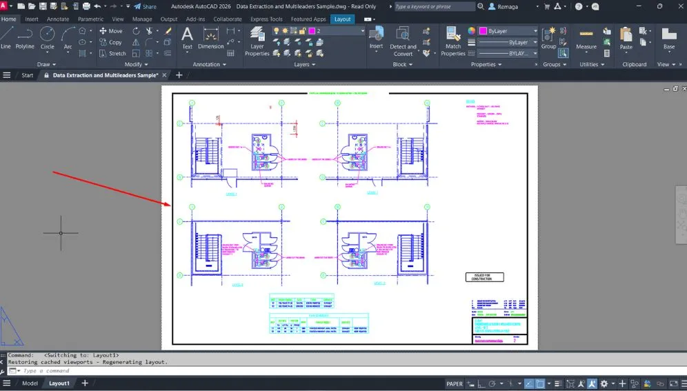 Janela de visualização no AutoCAD exibindo múltiplas viewports configuradas no espaço do papel para impressão técnica.