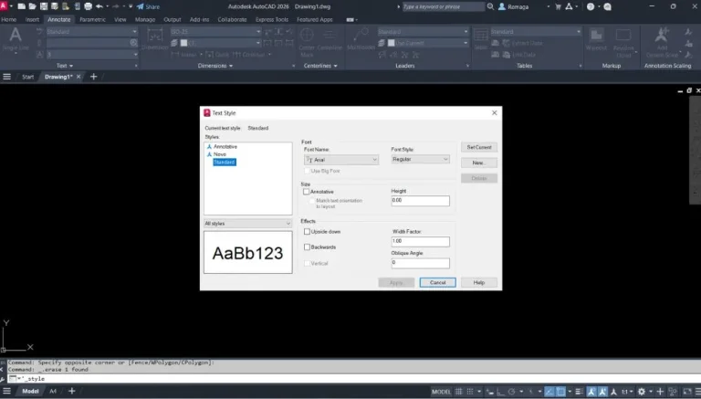 Estilos de Textos no AutoCAD: Como Configurar fonte, altura e inclinação do texto