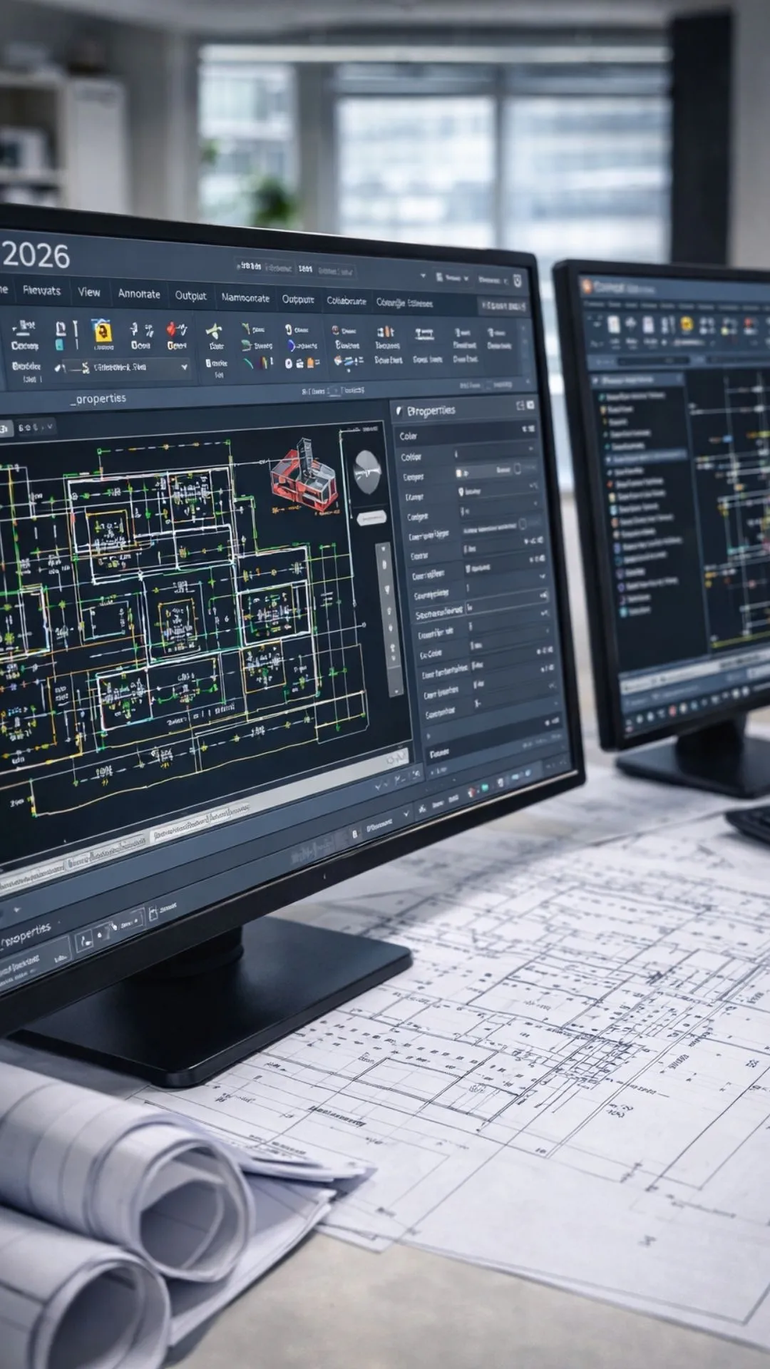 Tela Inicial do AutoCAD com destaque para a faixa de opções e áreas da interface 2026
