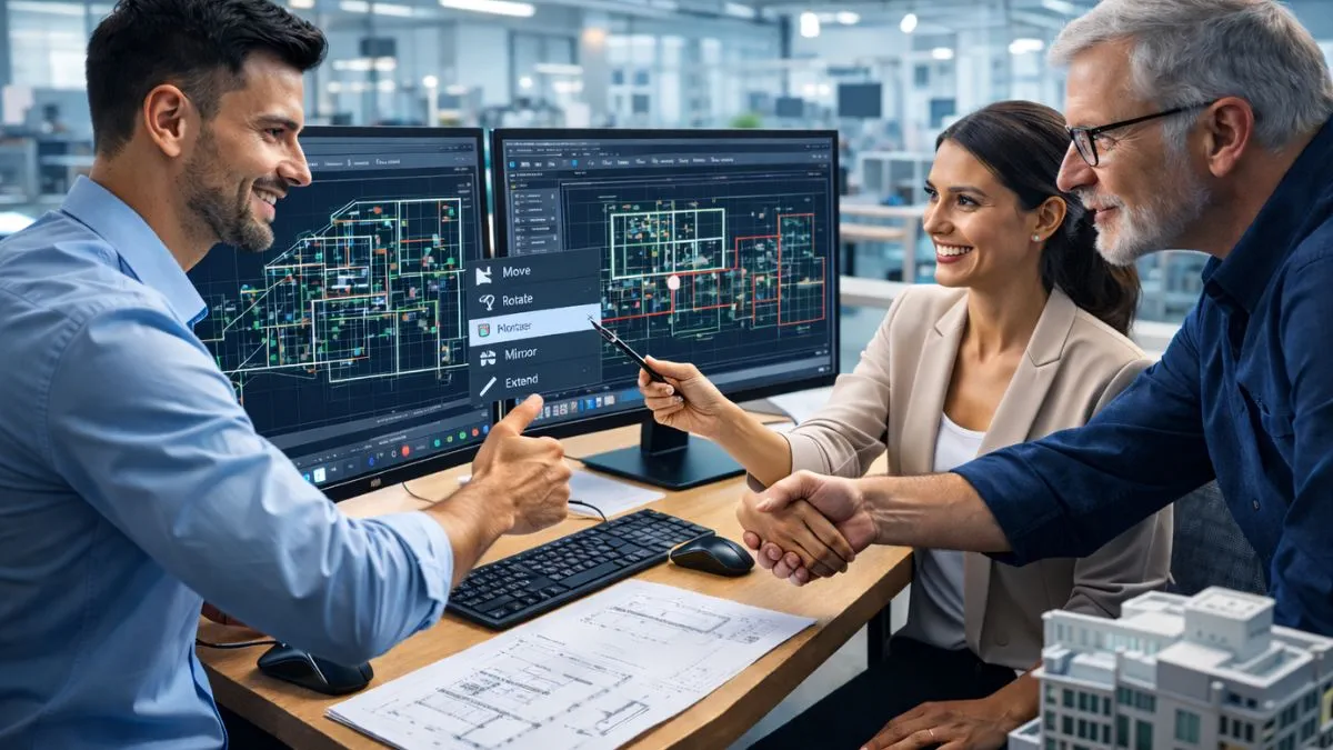 comandos do AutoCAD para criação de edição utilizados por profissionais para modificar, ajustar e refinar desenhos técnicos em ambiente CAD profissional