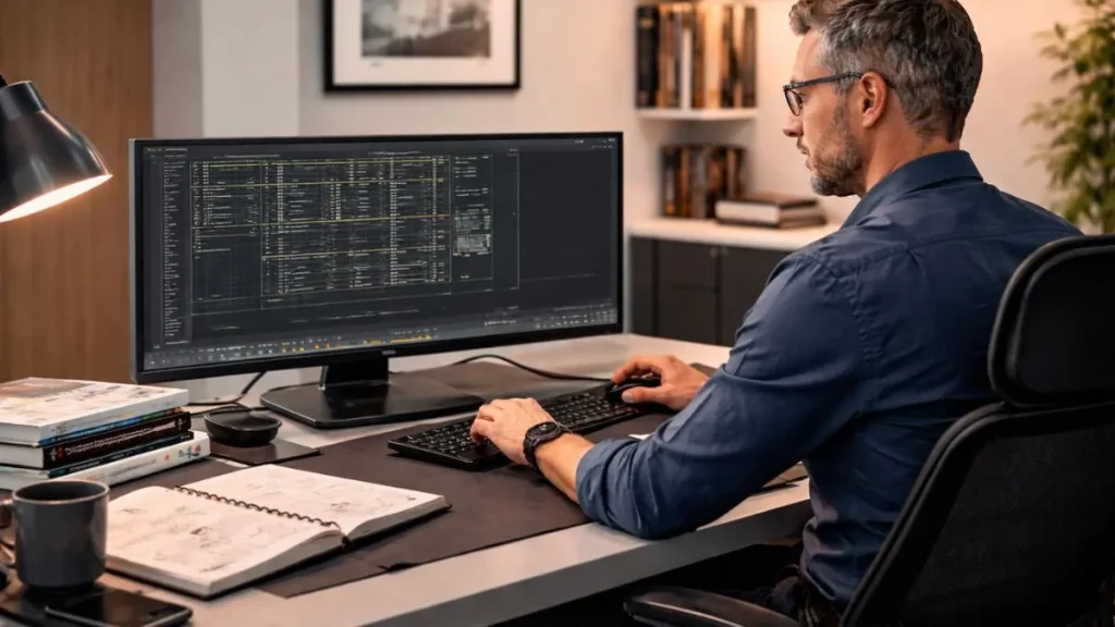 Reposicionamento da Ribbon no AutoCAD aplicado com boas práticas, mostrando a interface organizada para melhorar a produtividade no trabalho técnico.
