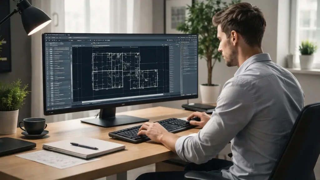 Painéis flutuantes no AutoCAD organizados de forma estratégica para manter a área de desenho limpa e aumentar a produtividade.