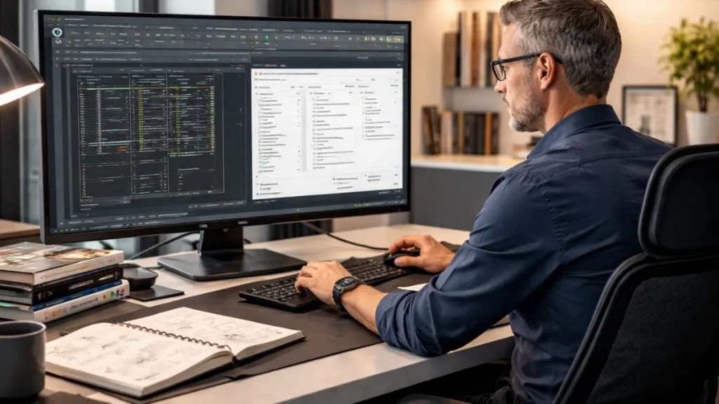 Faixa de Opções do AutoCAD sendo personalizada pelo usuário, com ajustes de comandos e ferramentas para otimizar o fluxo de trabalho técnico no ambiente profissional.