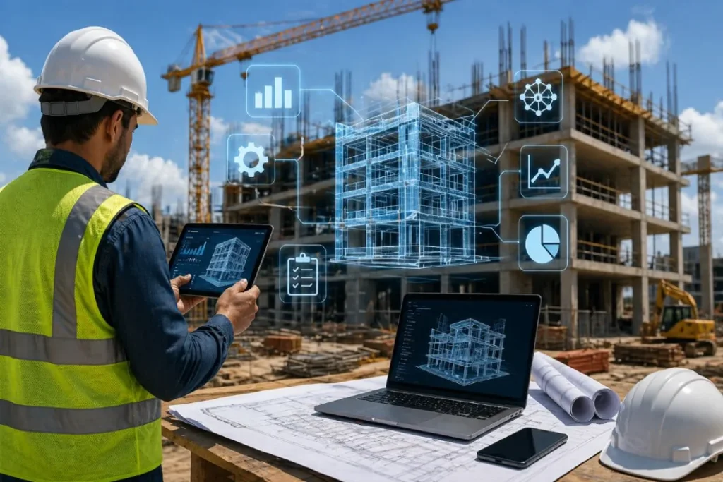 ia na construção civil uso de tecnologia com tablet em obra