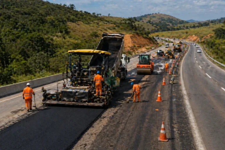 pedágio em rodovia de MT concessão com obras de melhoria em pavimento e infraestrutura viária